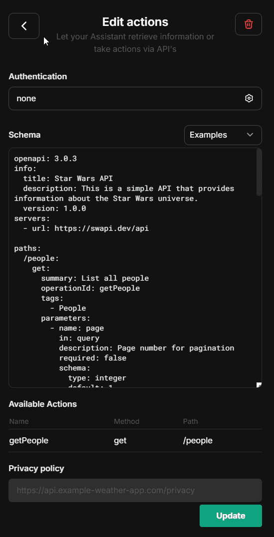 Agenci - Menu endpointów