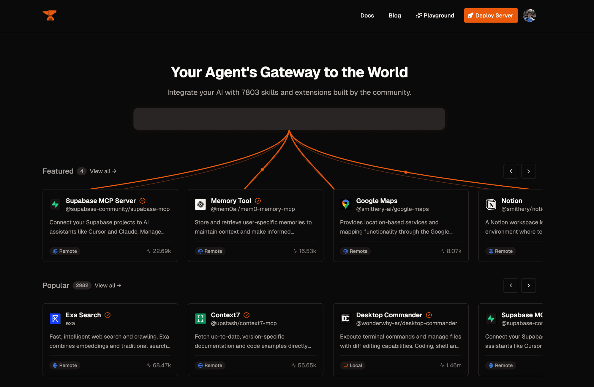 Smithery Search Interface