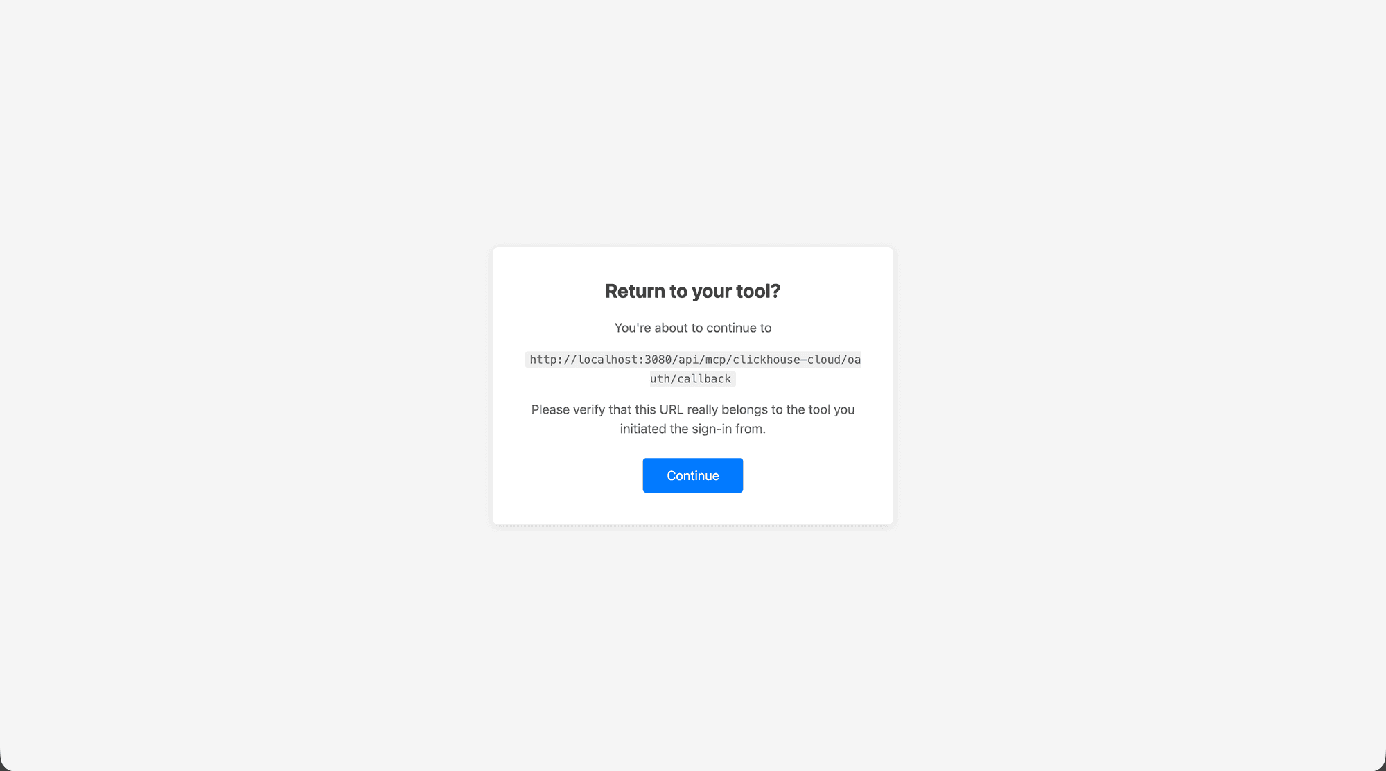 OAuth Continue Prompt