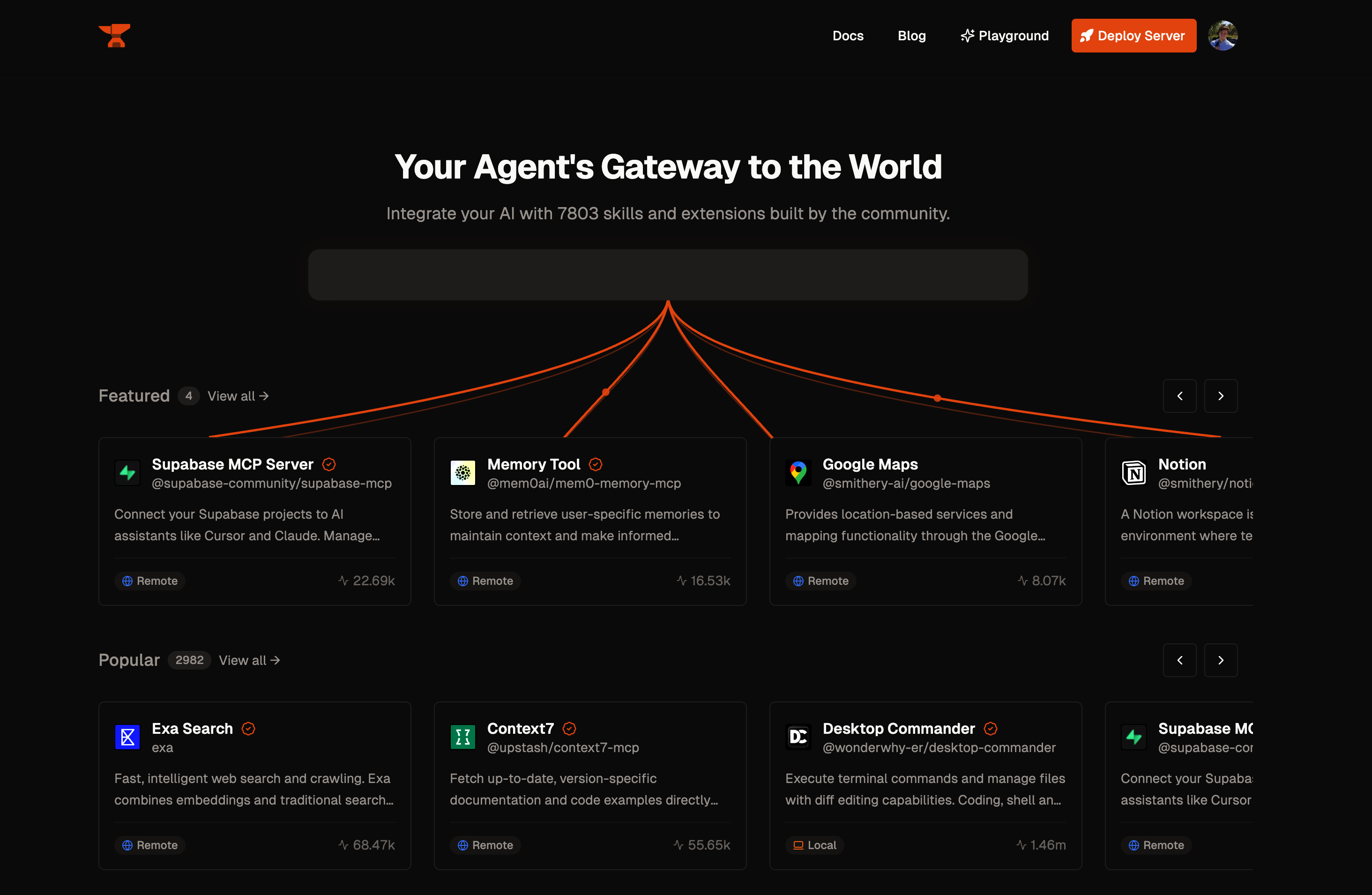 Smithery Search Interface