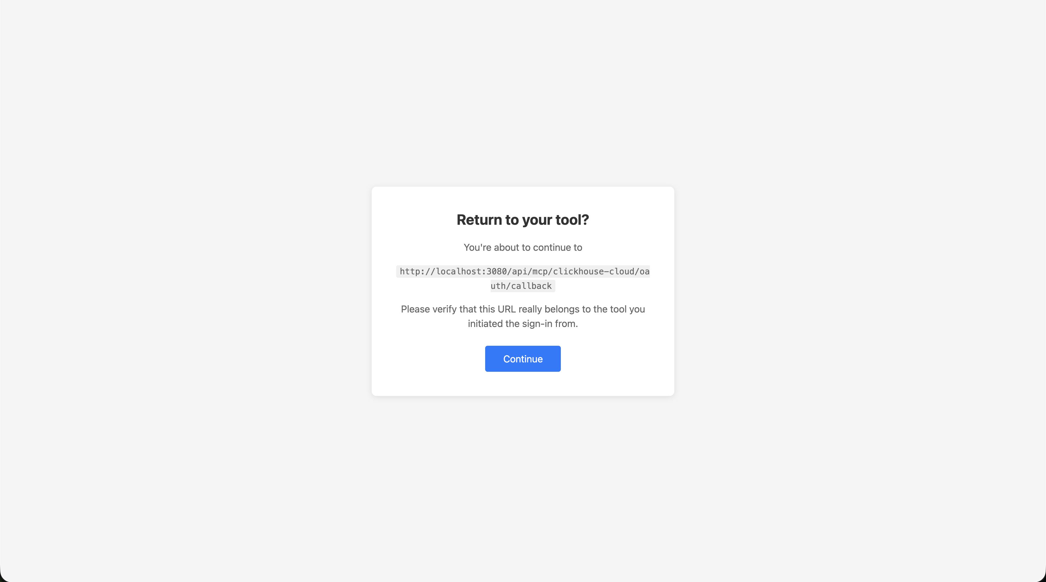 OAuth Continue Prompt