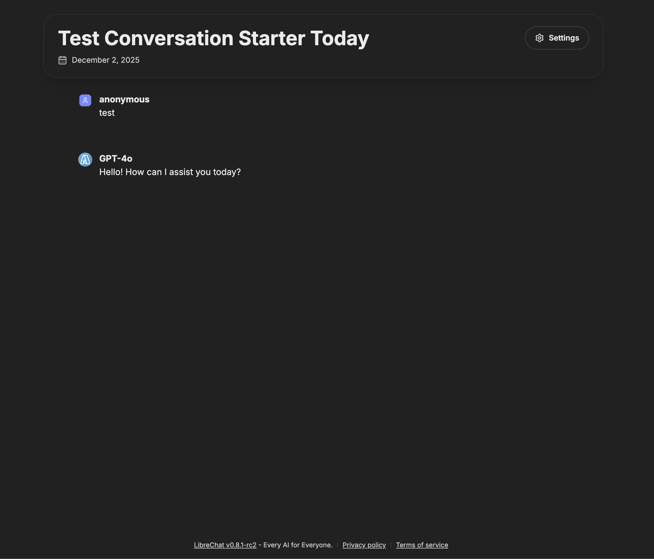 View of a shared conversation