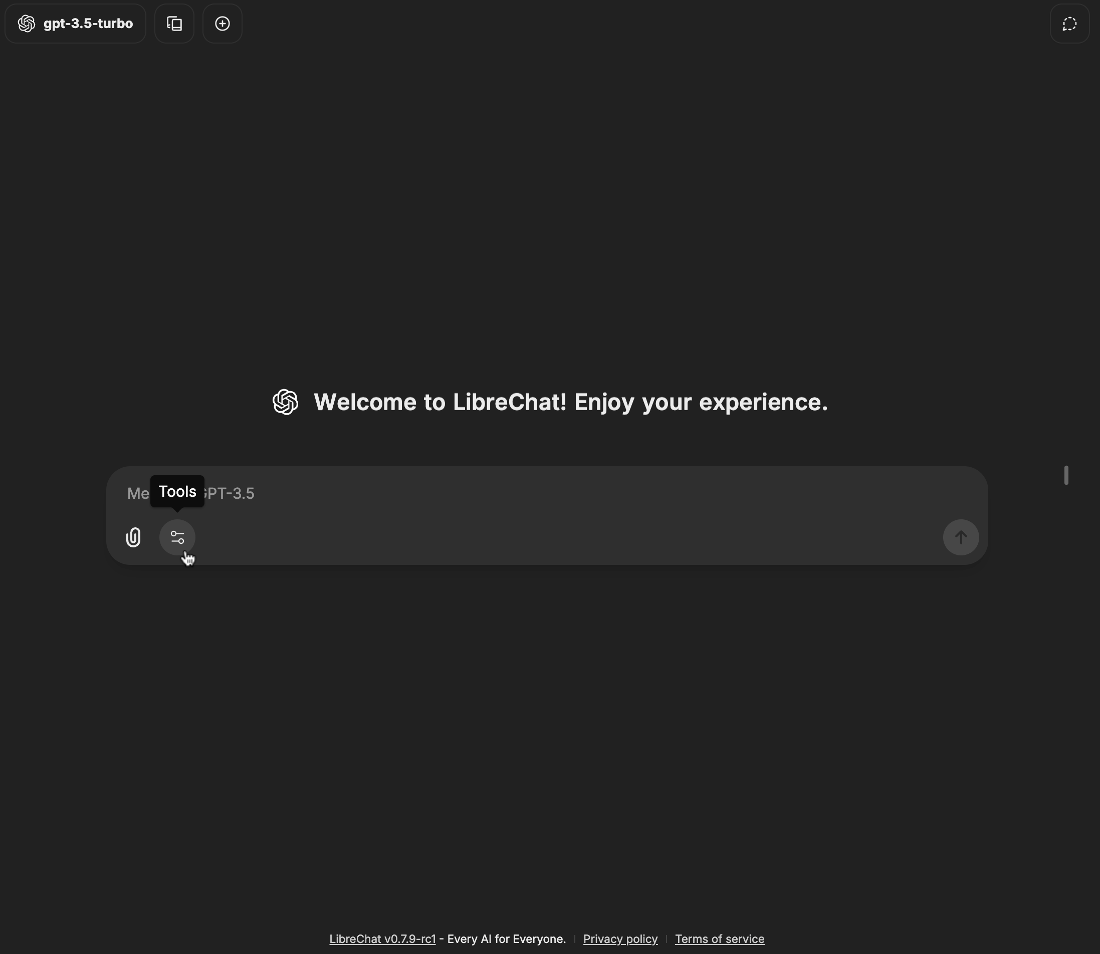 Tools configuration button